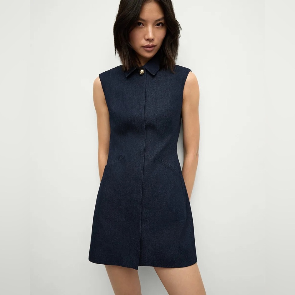 Veronica Beard Serina Denim Minidress in Dark Oxford - Picture 1 of 9
